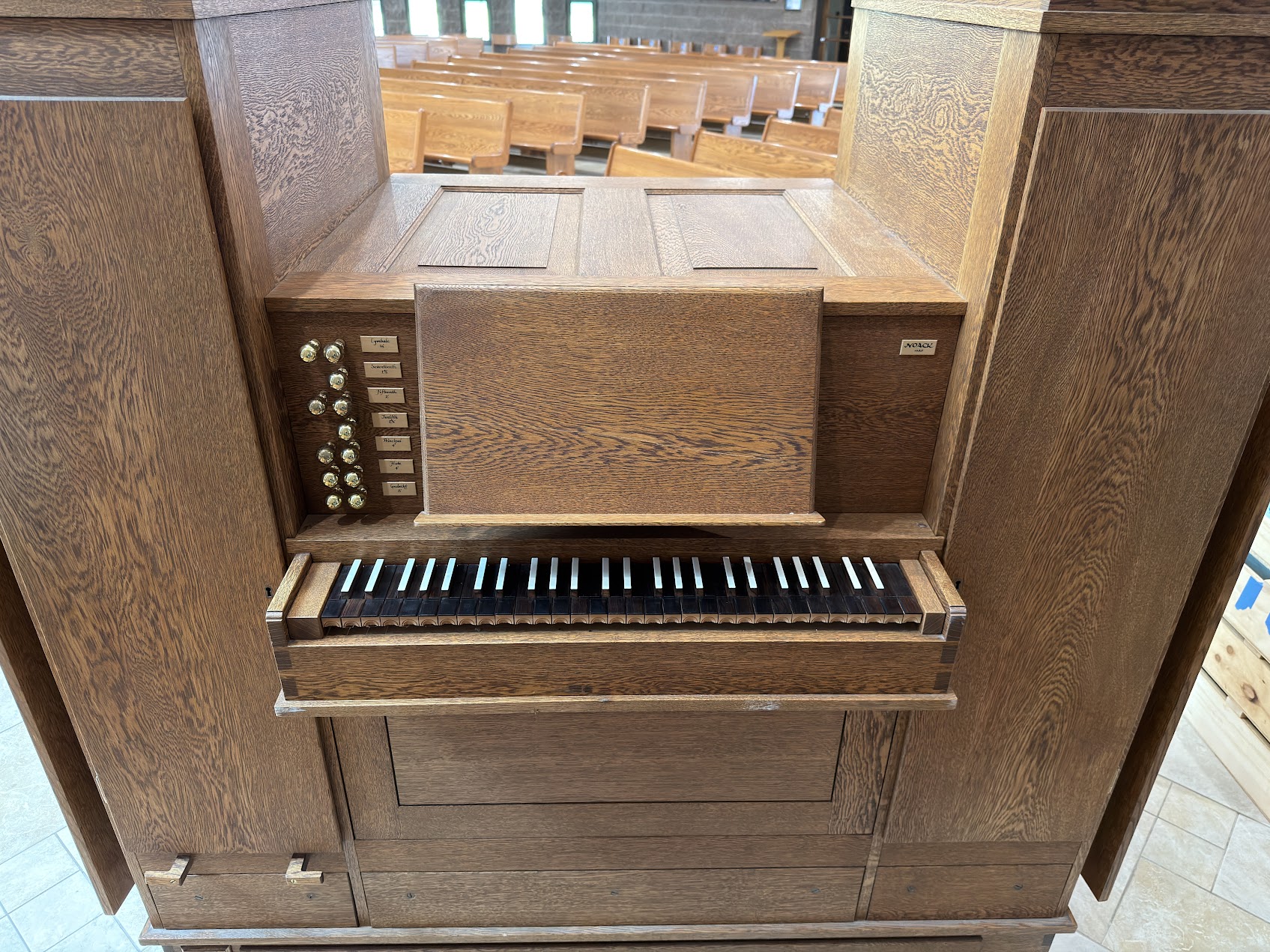 Organ assembled in church